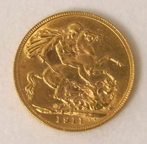 Australian Sovereign 1911 - Perth Mint (P) - King George V - Gold - Bild 1 von 3