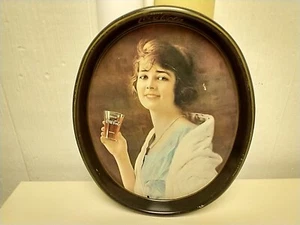 Vintage 1973 Coca Cola Tray Redo of 1923 Tray Lady in Blue Dress Black 3/19/24.C - Picture 1 of 2