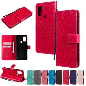 For Motorola G8 G9 G100 G50 Sun Flower Pattern PU Leather Flip Wallet Case Cover - Picture 1 of 20