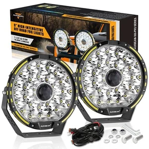 AUXBEAM 9 pulgadas redondas LED vainas lámpara de conducción punto DRL para camioneta Ford Wrangler ATV - Imagen 1 de 12
