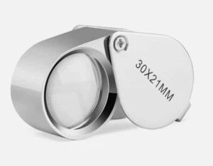 30X Jewelers Loupe Magnifier Jewelry Coin Loop Magnifying Glass Eye Pocket - Picture 1 of 4