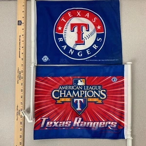 2x MLB 2010 Rico Texas Rangers 11" X 14" Window Mount 2-Sided Car Flag - Picture 1 of 11