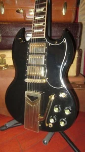 2015 Gibson SGS3 3 Pickup Custom limited edition Black w Sideways Vibrola - Picture 1 of 8