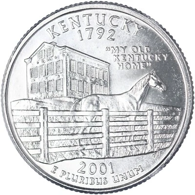 2001 P BU Kentucky State Quarter Choice Uncirculated US Mint Coin - Image 1 of 4