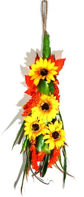 Kunstblumen Stoffblumen Türschmuck künstliche Blumen Sonnenblumen Hochzeitsdeko - Bild 1 von 4