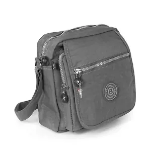 Bag Street Nylon Tasche Damenhandtasche Umhängetasche grau 20x10x22 OTJ218K - Bild 1 von 5
