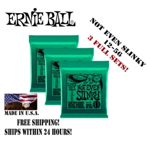 ** 3 SETS ERNIE BALL NOT EVEN SLINKY 2626 ELECTRIC GUITAR STRINGS 12-56 ** - Picture 1 of 1