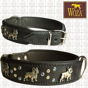 Premium Hundehalsband Französische Bulldogge WOZA Vollleder Soft Rindnappa O1074