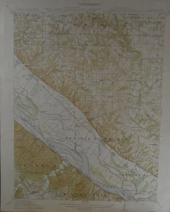 Antique Original USGS Topographic Map Renault Illinois 1915 16x20 - Picture 1 of 10