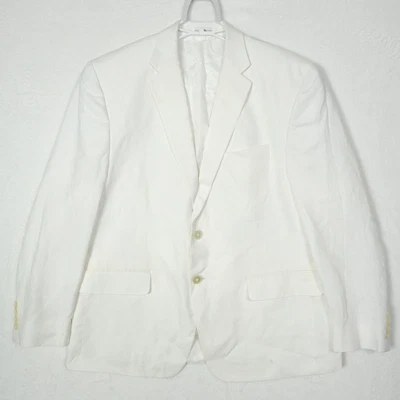 Chaps 100% Linen Blazer Men's 42S White 1 Piece Suit Jacket Sports Coat Classic - Image 1 of 4