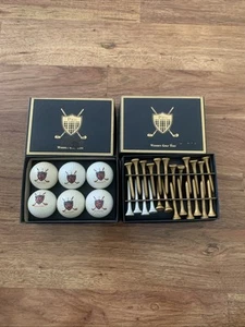 RALPH LAUREN Vtg Used set of 6 POLO golf balls & Vtg 24 Wooden Tee Gold - Picture 1 of 10