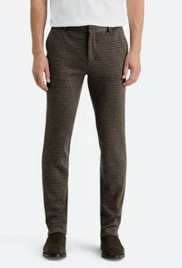 Scotch & Soda Mott Men's Pants s.XL* Knitted Slim Fit Chino Night Brown Check - Foto 1 di 11