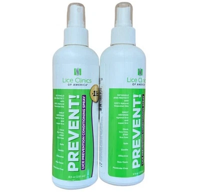 Lice Clinics Of America 预防护发素喷雾 8 液量盎司 批量 2 件 全新! — 第 1/2 张图片