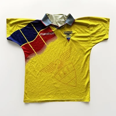 Equador FEF 1996 1998 Camisa Amarela de Futebol em Casa Tamanho Médio / Grande - Imagem 1 de 4