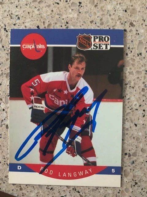 ROD LANGWAY WASHINGTON CAPITALS SIGNED AUTOGRAPHED 1990 PRO SET #314 - Image 1 of 1