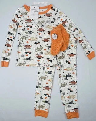 NWT Goodnight Llama Halloween Pajamas +socks 3pc soft DINOSAURS PJs 2T 3T 4T $25 - Image 1 of 4
