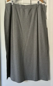Coldwater Creek Women's Knit cotton Pull On Skirt Gray X-Large. Egyptian Cotton - Picture 1 of 6