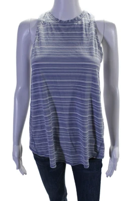 Camiseta sin mangas deportiva Lululemon para mujer a rayas espalda abierta azul talla S Foto 1 de 3