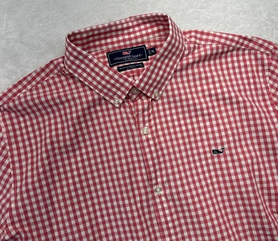 Camisa Vineyard Vines Calce Ajustado Ballena Abotonada Manga Larga Hombres XL Rosa Ck Foto 1 de 4