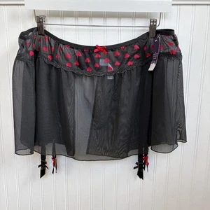 Cacique Lane Bryant Corazones Negros y Rojos Encaje Cadera Slip Mujer’s Talla Grande 22/24 NUEVO - Imagen 1 de 11