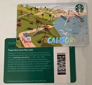 Lot Of 4 Starbucks 2019 California Card 6180 Series Barcode - Picture 1 of 1