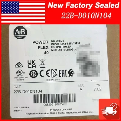 UNBRAND NEW Sealed AB 22B-D010N104 /A PowerFlex 40 AC Drive 4.0kW/5HP/7.02FW