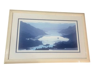 Jerry Schurr blanco impresión enmarcada grande 1985 Lake Tahoe percha de alambre 41,5x27" LEER - Imagen 1 de 8