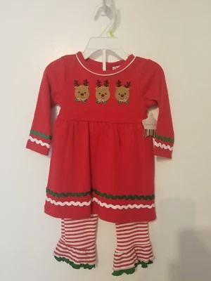 Rima Infantil Nueva 2 Piezas Navidad Reno Talla 9 Meses NUEVO CON ETIQUETAS $36 Foto 1 de 3