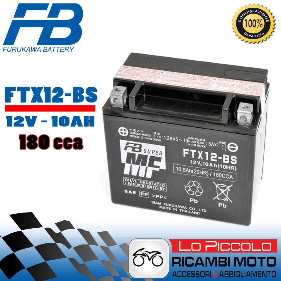 Batterie FURUKAWA YTX12-BS AGM Mf Kawasaki ZX6R Ninja 600 1998 1999 Foto 1 de 1