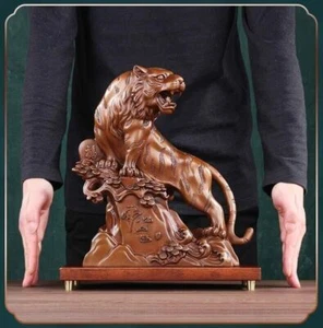 14,5 Zoll China reines Kupfer Fengshui Glückstiger Tier Statue - Bild 1 von 9