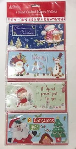 Christmas 4 Hand Crafted Money Wallets Envelopes Ideal for Cash or Voucher Gift - Picture 1 of 9