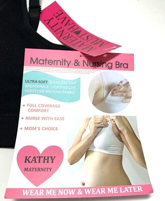 Size Small Nursing Bra With Drop Cup Feeding Kathy Black Maternity Mom NEW  Z1 - Image 1 of 4