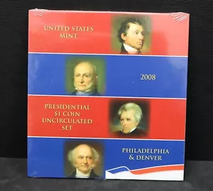 2008 P & D Presidential Dollar $1 Unc 8-Coin Set US Mint SEALED Free Shipp #882 - Picture 1 of 4