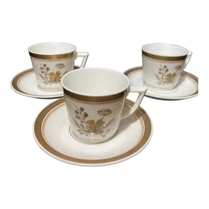 VINTAGE ROYAL COPENHAGEN PORCELAIN GOLDEN CLOVER COFFEE CUP & SAUCER SEPARATELY - Picture 1 of 9
