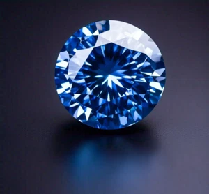 3 CT Loose Lab-Grown Round Cut Natural Blue Color Diamond VVS1 Clarity Certified - Picture 1 of 9