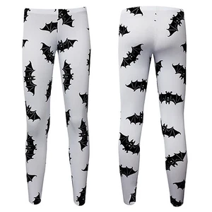 Halloween Gothic Bats Print Leggings Fancy Dress Goth Size S/M Fits SIze 8 - 12 - Picture 1 of 3