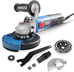 Smerigliatrice per Calcestruzzo1400W, Set Con Mola Diamantata E Cappa Di Aspiraz - Foto 1 di 12