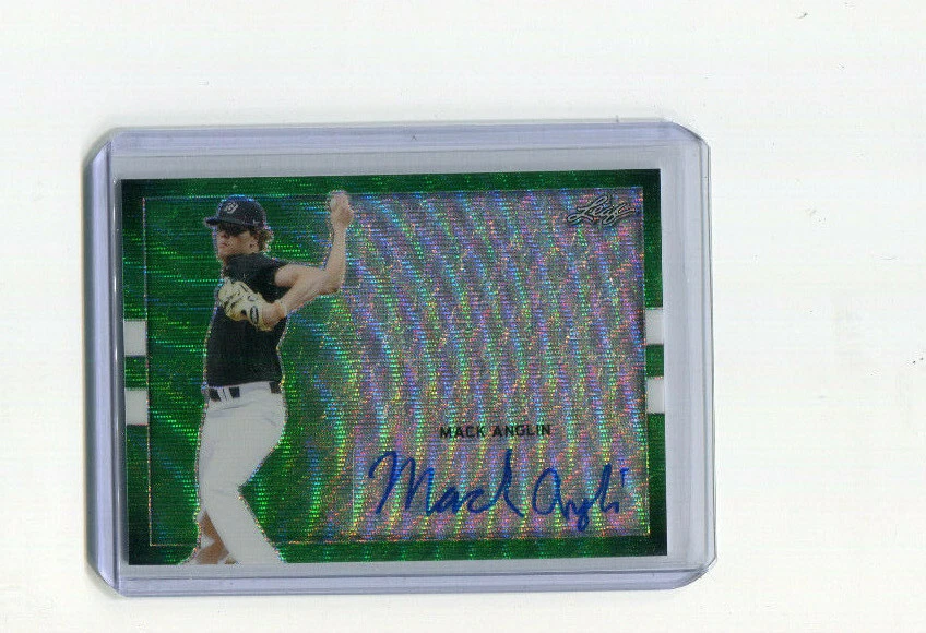 2018 Leaf Perfect Game Showcase Metal Green Wave Mack Anglin Auto 3/4 - Image 1 of 1