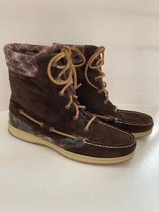 Sperry Brown Suede Fair Isle Top Sider Lace Up Boots Size 10 M 9173634 - Picture 1 of 13