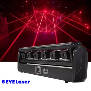 6 Eyes Moving Head Laser Light Rgb Lazer Beam Stage Scanner Laser Dj Light - Picture 1 of 8