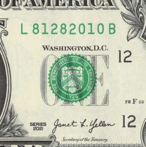 2010 Year Date Note Fancy Serial Number One Dollar Bill - Picture 1 of 12