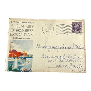 1933 Chicago World's Fair Official View Book Colorful Watercolor Pictures Inside - Picture 1 of 7