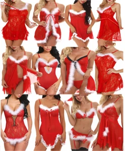 Christmas Women's Sexy Lingerie Sleepwear Babydoll Outfit Nightwear Xmas Gift US - Picture 1 of 64