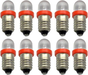Ruiandsion 10Pcs LED Flashlight Bulbs 12V E10 LED Bulb Mini Lamps White/Blue/Red - Picture 1 of 12