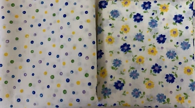 Nuts & Bolts Floral And Polka Dot Fabric By Robert Kaufman 2 Pc Fat Quarter Lot - Image 1 of 4