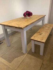 Solid Pine Dining Table And Bench