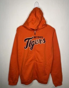 MLB Detroit Tigers Hoodie Boys Size Small 8 Full Zip Stitched Baseball Orange - Picture 1 of 3