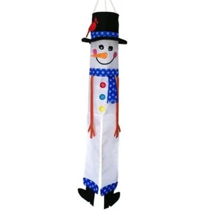 40” LIL' SNOWMAN Breeze Buddy Embroidered WINDSOCK garden décor, ITB-5028 - Picture 1 of 2