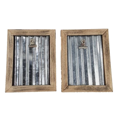 Clip Photo Frame Galvinized Steel Farmhouse Pair Table Rustic Special Moments 2 - Image 1 of 4
