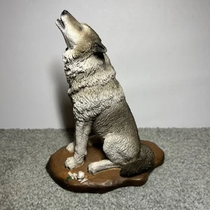 Vintage Living Stone 1990 Howling Wolf Figurine Resin Statue USA Made Wildlife  - Picture 1 of 12
